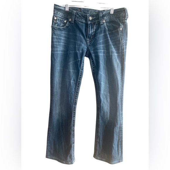 Miss Me Denim Boot Cut Jeans with Silver Accents - Picture 2 of 8